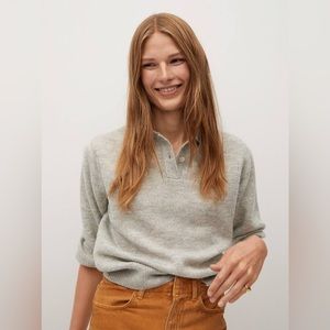 Mango Polo style sweater in Grey